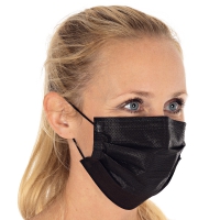 Face masks type II, 3-ply | PP black 50tk - 1