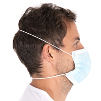 Face masks type II, 3-ply | PP, head band. blue - 2