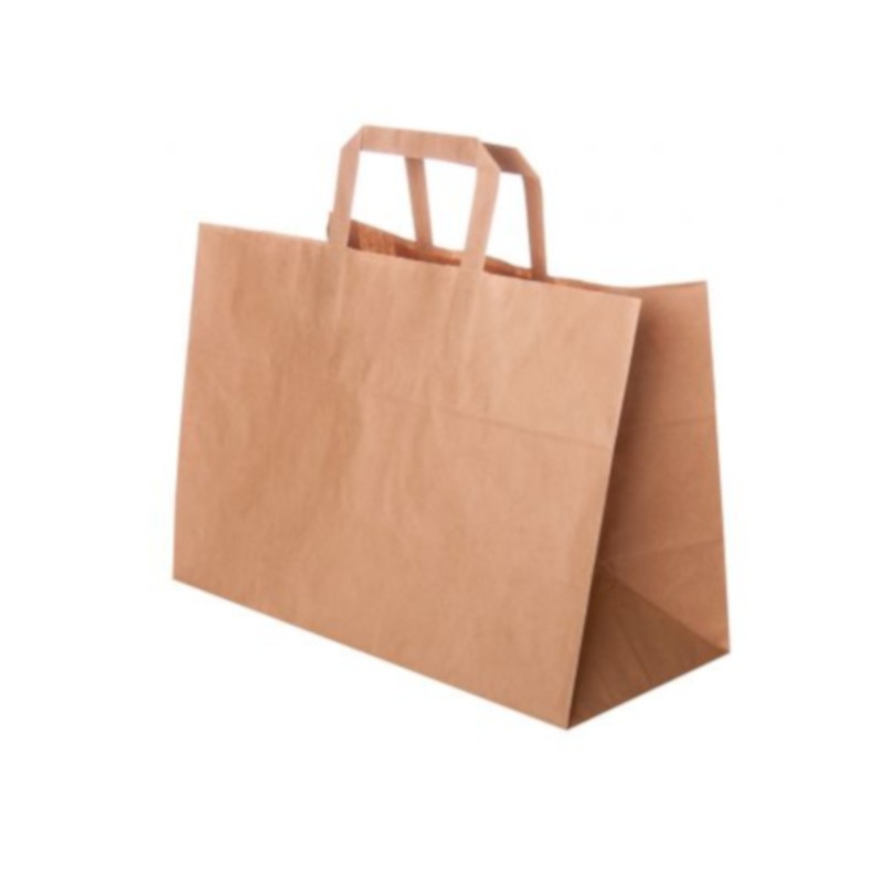 Brown flat handle carrier bag  250tk box