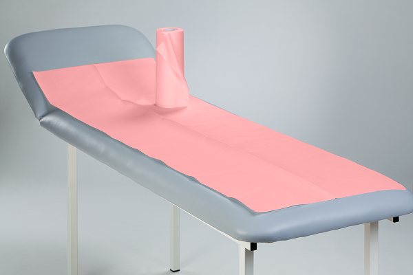 Medical couch roll paper-foil Pink