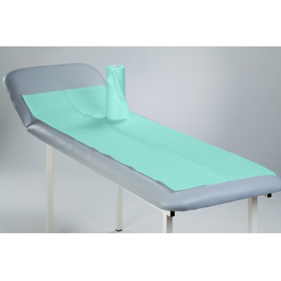Medical couch roll paper-foil Green