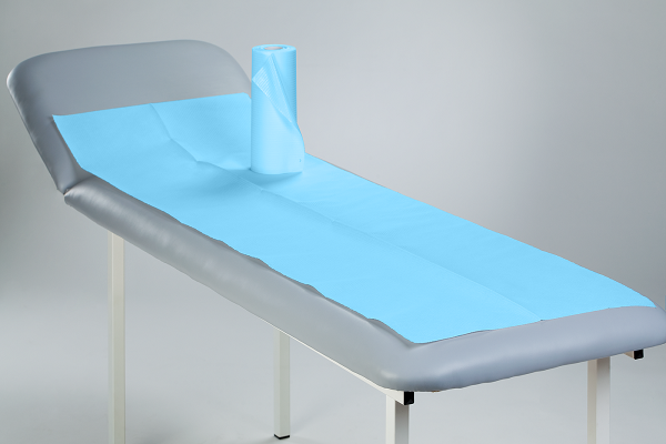 Medical couch roll paper-foil Blue