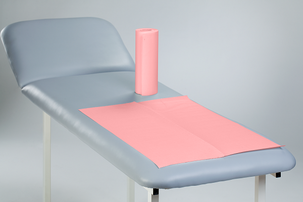 Medical couch roll paper-foil Pink