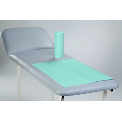 Medical couch roll paper-foil Green
