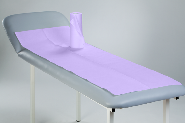 Medical couch roll paper-foil Mauve