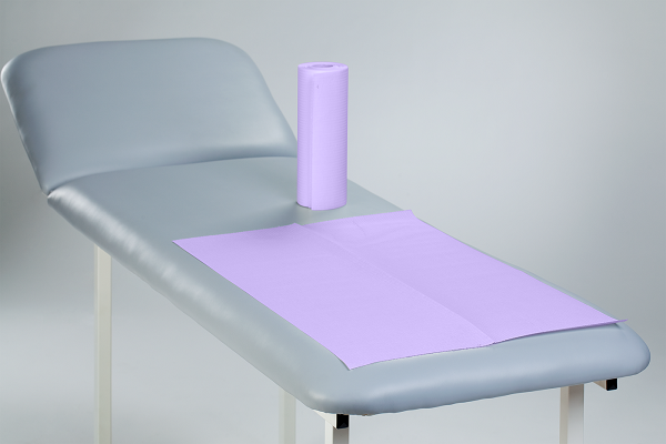 Medical couch roll paper-foil Mauve