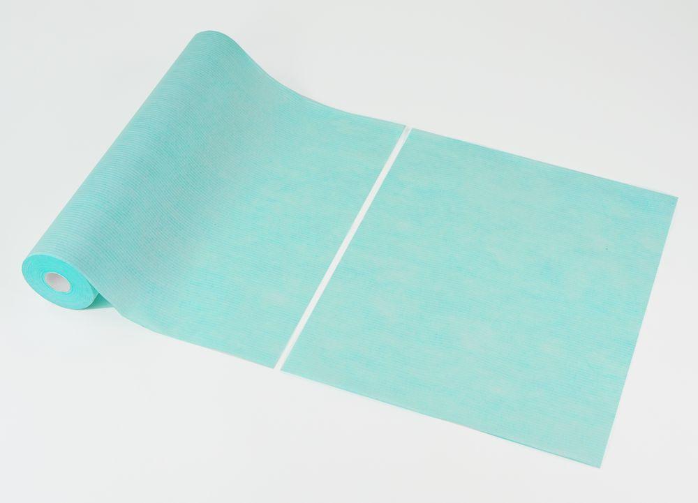 Medical couch roll of paper-nonwoven Green