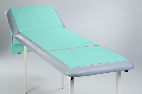 Medical couch roll of paper-foil Green