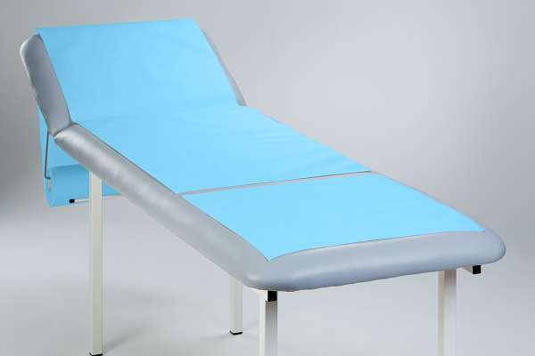 Medical couch roll of paper-foil Blue