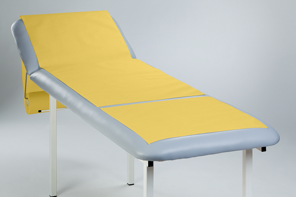 Medical couch roll of paper-foil Yellow