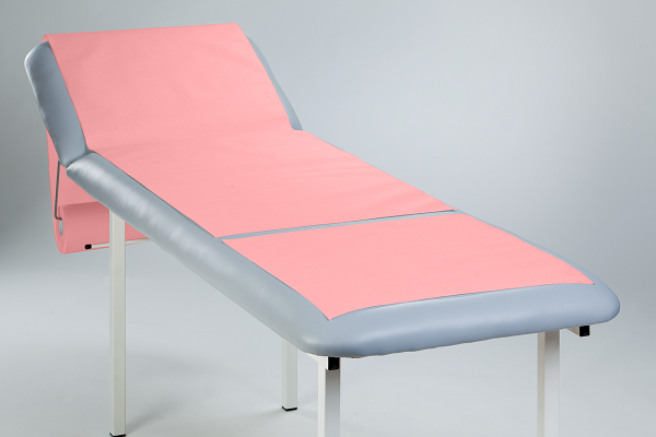 Medical couch roll of paper-foil Pink