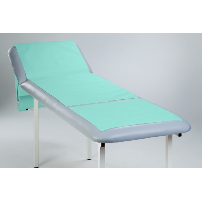 Medical couch roll of paper-foil Green