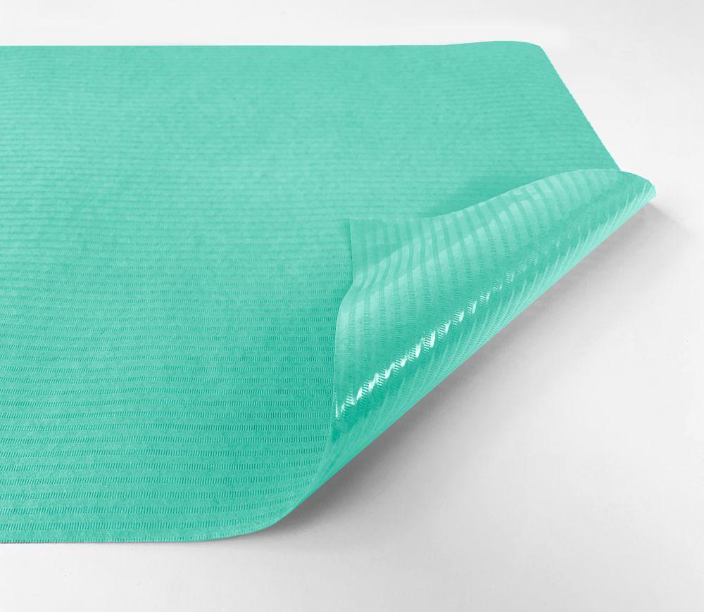 Medical couch roll of paper-foil Green