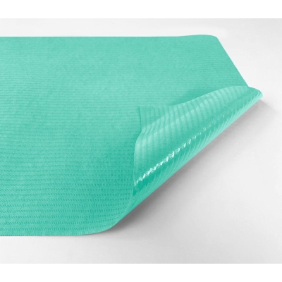 Medical couch roll of paper-foil Green