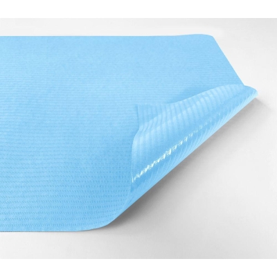 Medical couch roll of paper-foil Blue