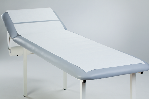 Medical couch roll of paper-foil White