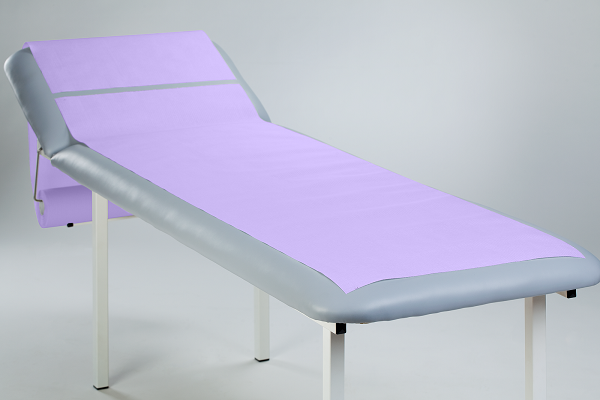 Medical couch roll of paper-foil Mauve