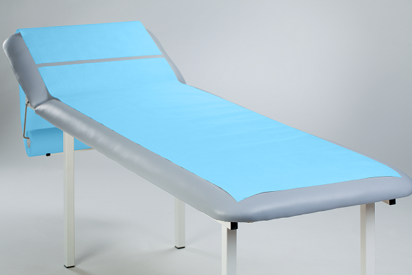 Medical couch roll of paper-foil Blue