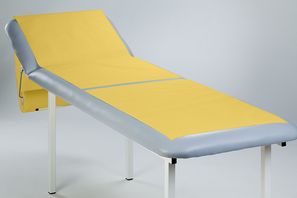 Medical couch roll of paper-foil Yellow