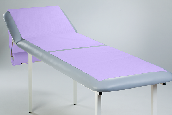 Medical couch roll of paper-foil Mauve