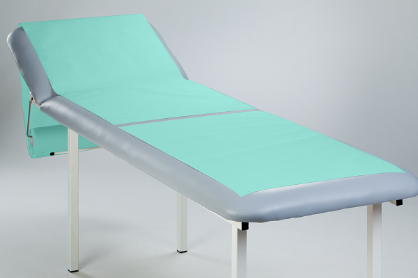 Medical couch roll of paper-foil Green