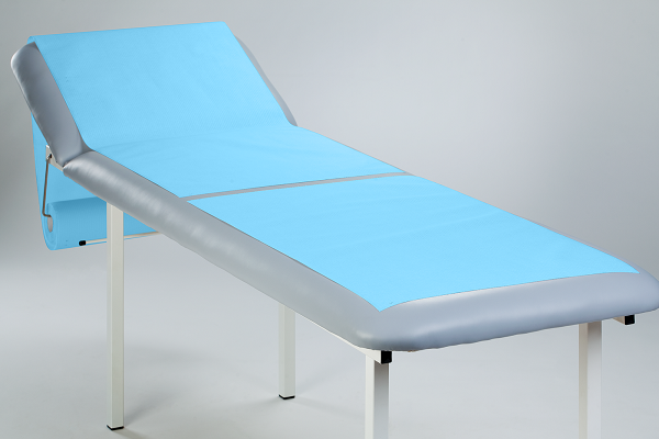 Medical couch roll of paper-foil Blue