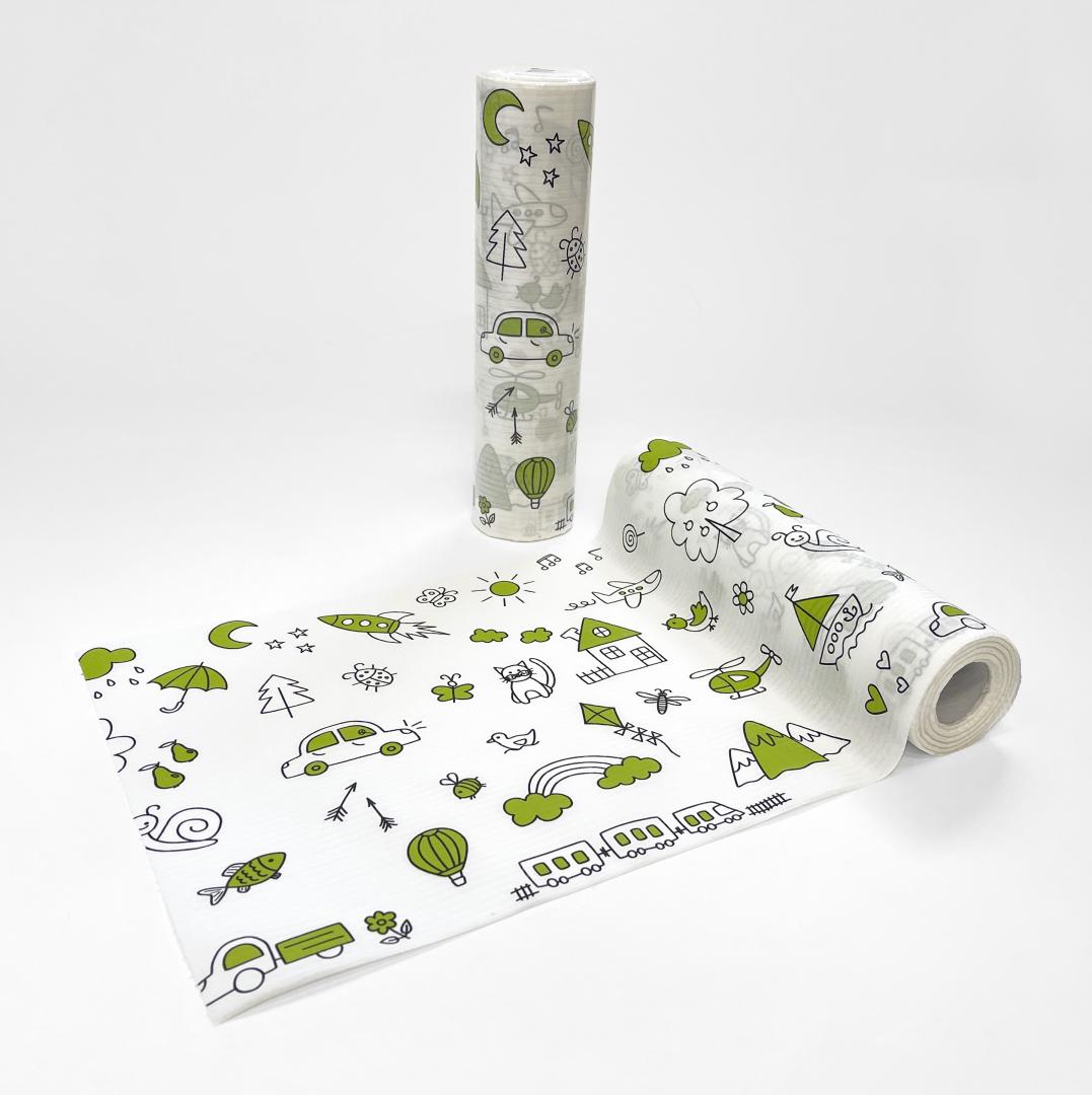 Rolls with cheerful prints Green