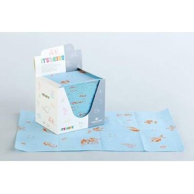 Rõõmsate trükistega lehed Sinine