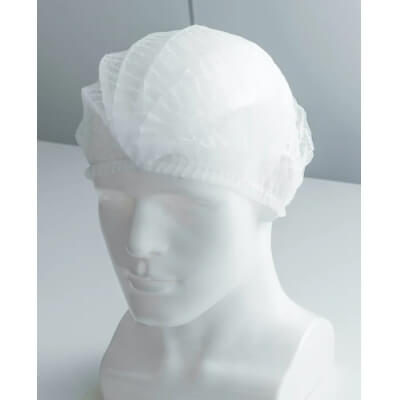 Колпачок нетканый типа «зажим» (белый) 100TK