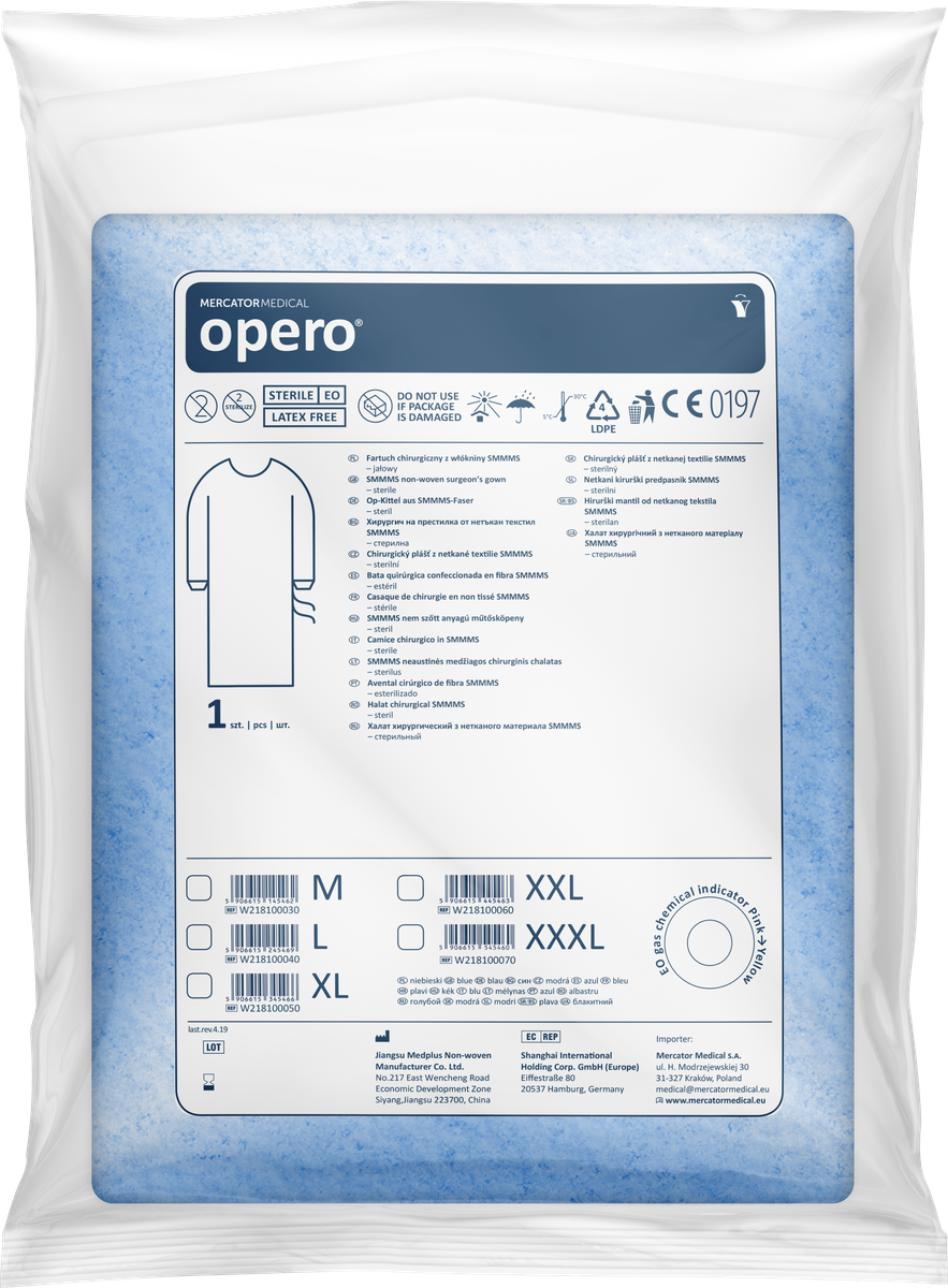 opero Surgical gown made of SMMMS nonwoven fabric, sterile