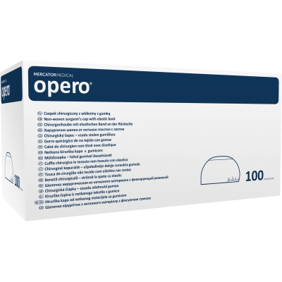 opero Шапочка хирургическая нетканая на резинке (синяя)