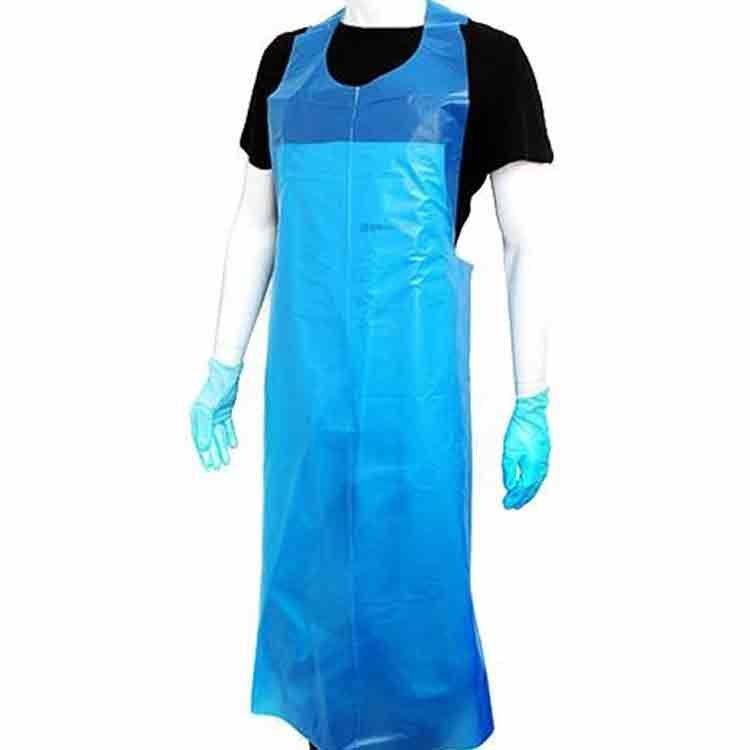 PE foil apron (blue) 100tk